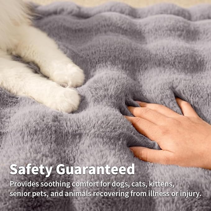 SOMAHE Pet Blanket, Reversible Sherpa & Bubble Fleece Pet Throw, Ultra-Soft Plush for Cats & Small Dogs, Machine Washable, Anti-Static, Warm & Cozy,28"×22" Inch Gray