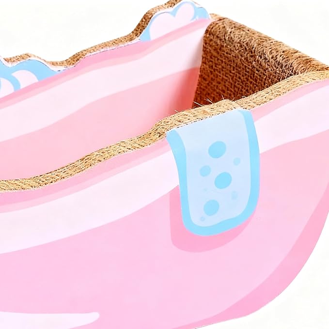 Small Cat Bed, Bathtub Nest, Corrugated Cardboard Cat Lounger with Curved Shape and Textured, Playful Resting Spot for Kitten Puppy Small Dog, Pet Home Decor Living Room Balcony