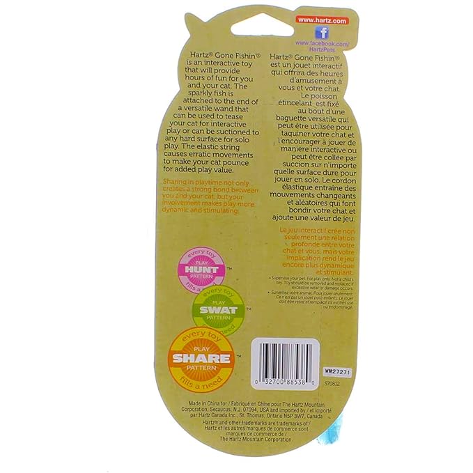 Hartz 88538 At Play Gone Fishin Cat Toy Assorted Colors