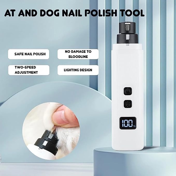 Cat Nail, Nail Trimmer, Dog Nail Grinder, Safe Cut Cat Nail Trimmer, Two Adjustable with 360° Grinding Settings, for All Cats ＆Dogs (Black*2)