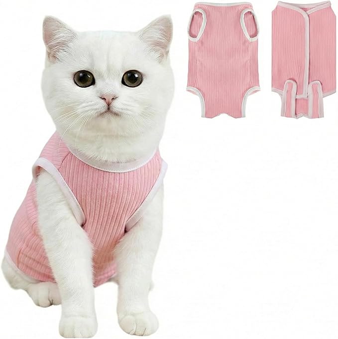 Coppthinktu Cat Recovery Suit Cat Onesie, Breathable Anti-Licking Cat Surgery Recovery Suit Female, Kitten Spay Recovery Suit for Cats After Surgery, Cats Surgical Body Suits for Abdominal Wounds
