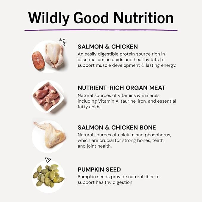 Stella & Chewy's Freeze-Dried Raw Cat Dinner Morsels - Premium Salmon & Chicken Recipe with 98% Wild-Caught & Cage-Free Protein - Natural Grain-Free Cat & Kitten Food - Made in USA - 8 oz