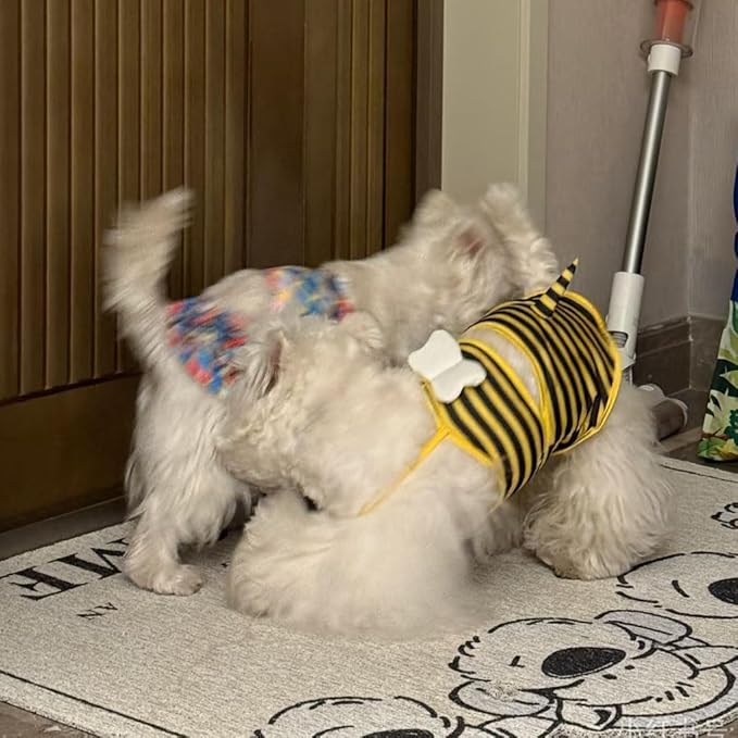 Funny Dog Swimwear Bikini Summer Dog Clothes Beach Swimsuit Puppy Bathing Suit Puppy Vest Cooling Pet Shirt for Small Dogs, Cat Apparel (X-Small, Yellow Bee)