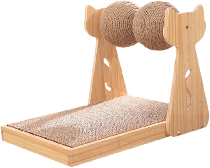 HouseVibe Cat Scratcher Lounge Bed with Scratching Mat, Kitten Couch Board for Playing Sleeping Training, Furniture Protector 11.81x16.54x12.20inch- with Ball