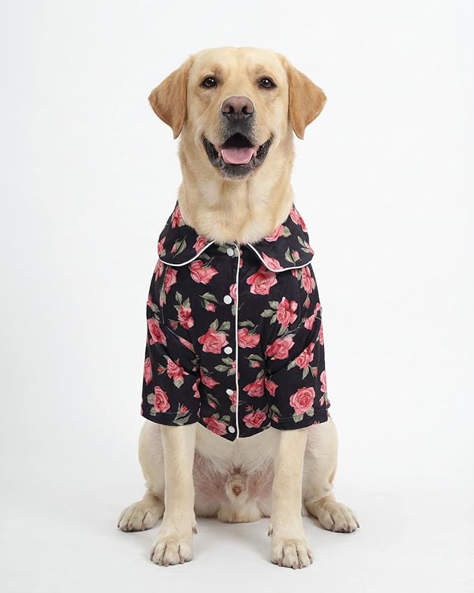 CuteBone Two-Leg Velvet Pet Pajamas Girl Dog Clothes - Soft, Cozy, and Stretchy Boy Pjs for Medium, Large Dogs and Cats Winter Sleepwear Apparel LTP05-4XL