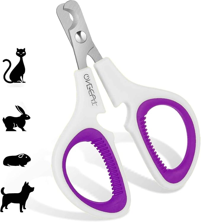 Pet Nail Clippers, Update Version Cat & Kitten Claw Nail Clippers for Trimming, Professional Pet Nail Clippers Best for a Cat, Puppy,Rabbit, Kitten & Small Dog,Sharp & Safe (Purple)
