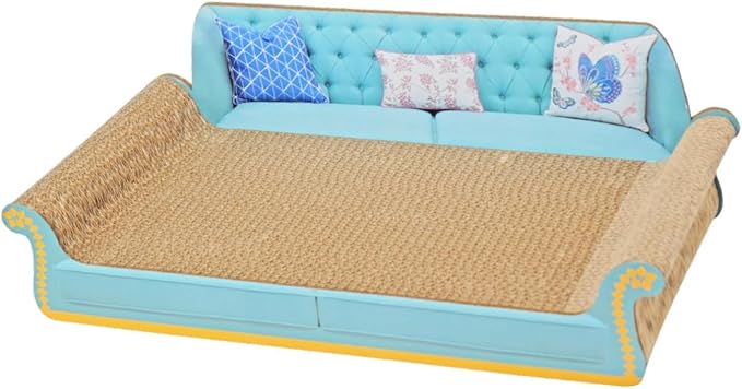 Cat Scratcher Bed Corrugated Cardboard Lounge Sofa Scratching Pad Prevents Furniture Damage Protector Resting Playing Sleeping Suitable for All Ages