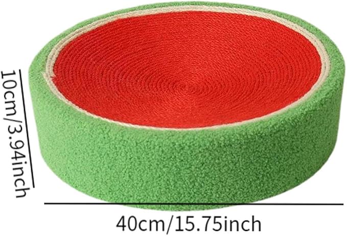 Cat Scratch Pad Cat Scratcher Board Sisal Round Cat Bed Cat Toy Foam and Sisal Cover for Protecting Furniture Suitable for Cat Owners Home Use, Watermelon