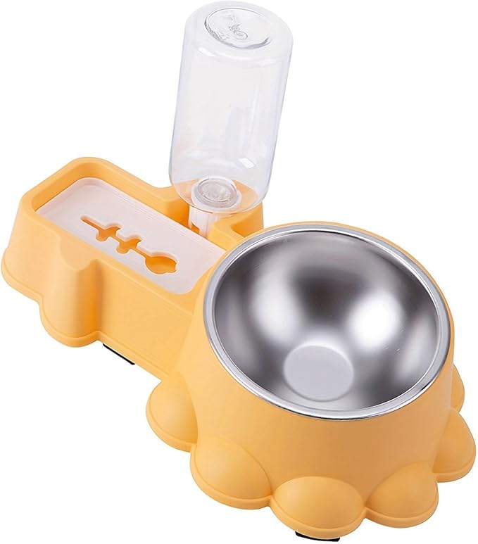 Dog Feeding Double Bowl Elevated Cats Food for Cats Dog with Automatic Water Bottle Pet Dry Food Watering Supply NonSpill Cats Dog Bowl