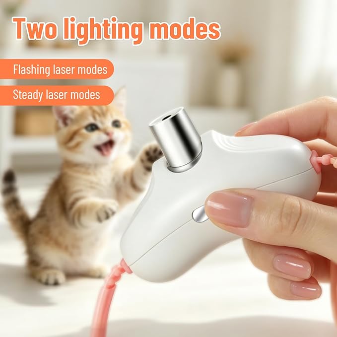 Obfuscate Automatic Laser Cat Toy with Adjustable Laser Head and Bendable Collar,USB Rechargeable,Flashing and Steady Modes,Smart Auto-Off,Interactive Cat Toys for Indoor Cats and Kittens