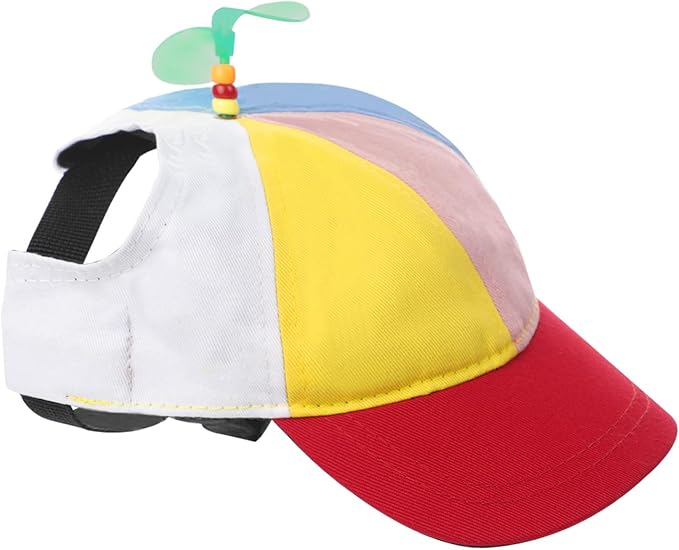 Cats Dogs Propeller Hat Halloween Costume Accessory for Cats Dogs Cute Funny Colorful Pets Rainbow Helicopter Hat Baseball Cap