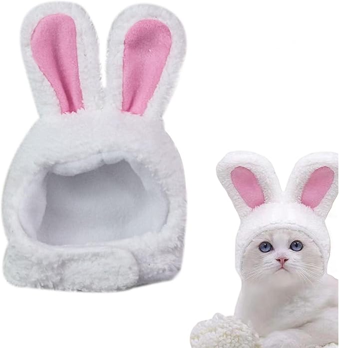 Halloween Cat Hat Bunny Rabbit Hat with Ears for Cats & Small Dogs,Easter Pet Accessory Headwear