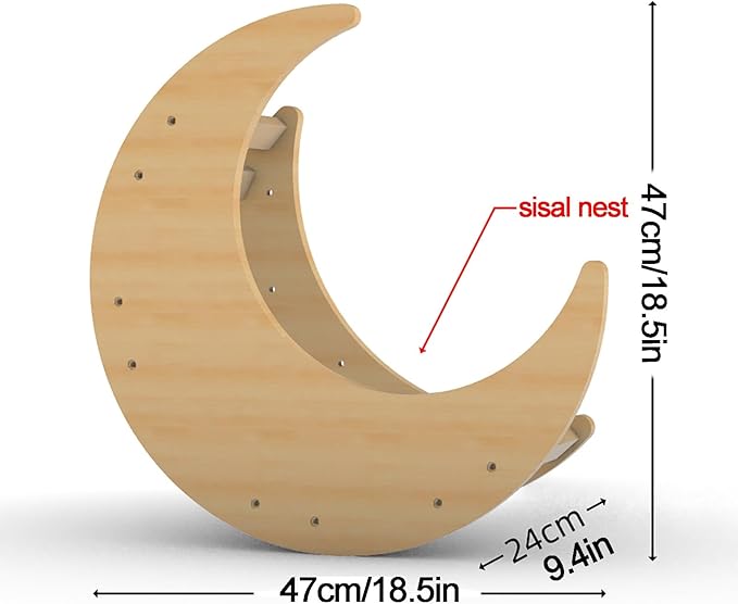 Cat Wall Furniture, Cat Wall Steps with Hemp Rope Covered, Cat Wall Stairs, Wall Mounted Cat Hammock, Cat Shelves for Sleeping, Climbing and Lounging (Color : Moon Bed)
