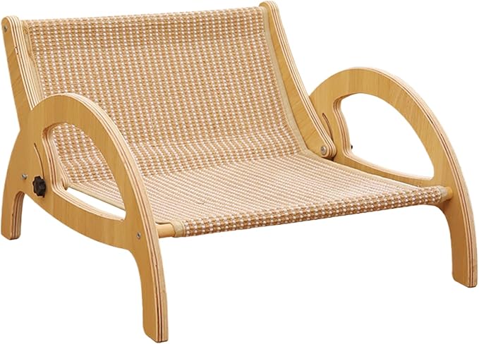 Cat Scratcher Sofa, Adjustable Backrest with Wooden Frame, 43.5x43x27cm, Wooden Cat Scratching Bed, Kitten Scratching Sofa, Furniture and Floor Protection Design, for Indoor Kittens and Cats