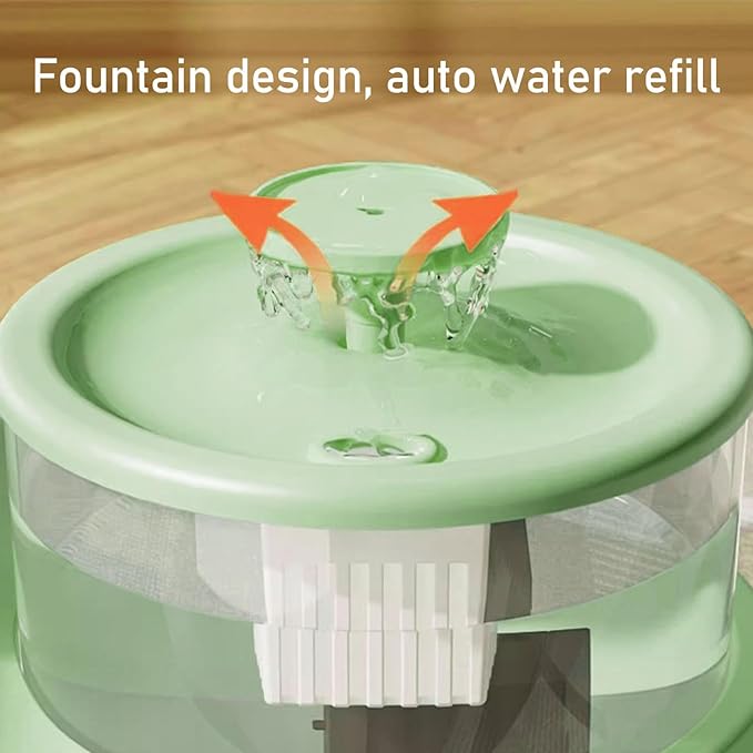 Cat Water Fountain and Food Bowl, Automatic Pet Water Dispenser with Cover, Cat Fountain Water Bowl Cat Feeding and Watering Supplies for Cats, Dogs, Multiple Pets