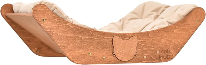 Wood Cat Bed Cat Basket Cat Toy Rustic Cat Wall Decor Cat Lover Gift New Home Gift Pet Furniture Cat Basket Indoor (Oak, Bed with Pillow)