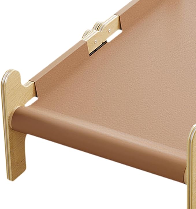Cat Wooden Hammock Bed Sleeping Elevated Soft Supplies Breathable Couch Pet Furniture Cat Dog Bed for Indoor Cats Puppy Pet, Brown
