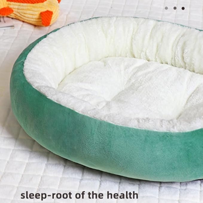 Warming Round Plush Pet Bed, Winter Warm Dog Bed for Small Dogs & Cat Bed for Indoor Cats, Calming Pet Mat Pad for Puppy Kitty, Pet Supplies(Grey,Large)