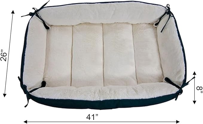 Armarkat Model D04HML/MB-L Large Laurel Green & Ivory Pet Bed and Mat, 42"L x 29"W x 8"H, flat as mat: 51" x 40"