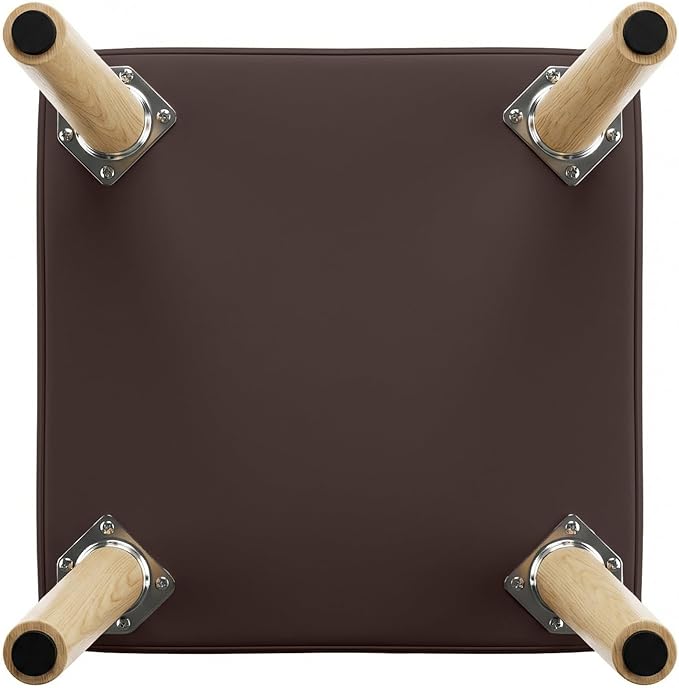 Dog Ramp & Stair for Couch Sofa Bed, 18.5" Extra Wide 15.7" H Foldable Ottoman & Hidden Storage 3-in-1 Design, Safer Non-Slip Leather Pet Steps for Puppy Senior Injured Dogs (Brown)
