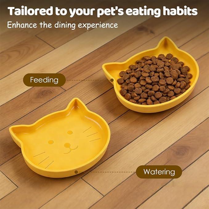 2PCS Silicone Pet Bowls, Non Slip Cat Feeding Dish with Strong Suction Cup, Slow Feeder Shallow Bowl for Dogs Cats, Dishwasher Secure