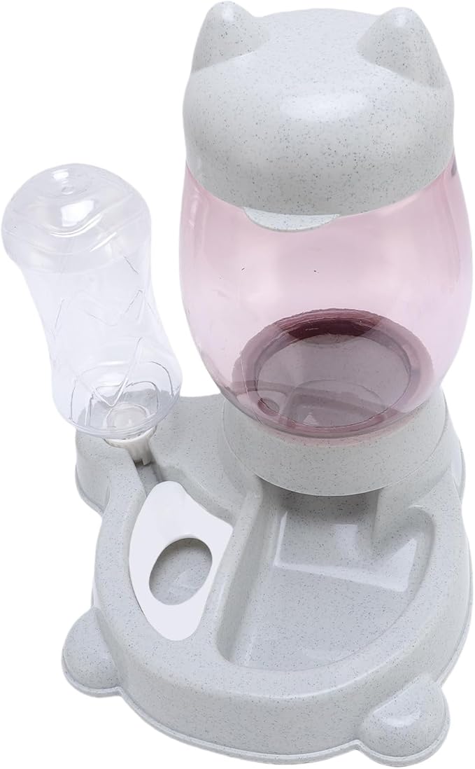 Automatic Pet Feeder and Water Dispenser with Bowl, Large Capacity AntiSplash Cat Dog Food Waterer Set, OneTouch Press & AntiRollover Design for Home