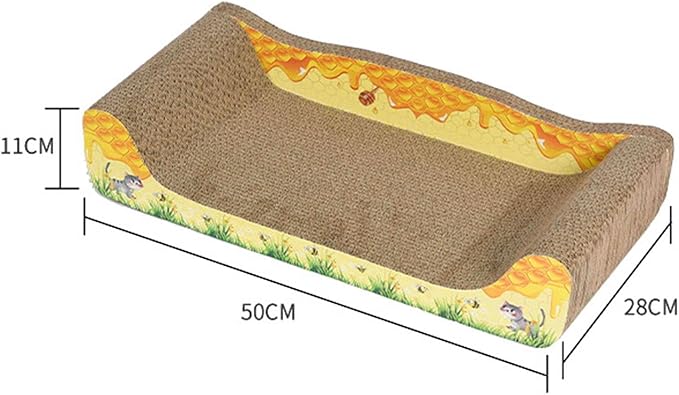 Cat Scratcher Cardboard Lounge Protect Carpets and Sofas Cat Furniture Pet Sofa Cat Scratch Bed for Indoor Cats Exercise Rest, L