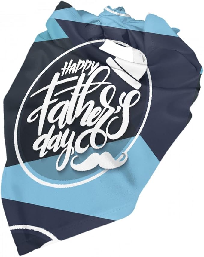 Happy Father's Day Dog Bandana Adjustable Reversible Triangle Dog Scarf Scarves Pet Bibs Costume Accessory Decor for Cats