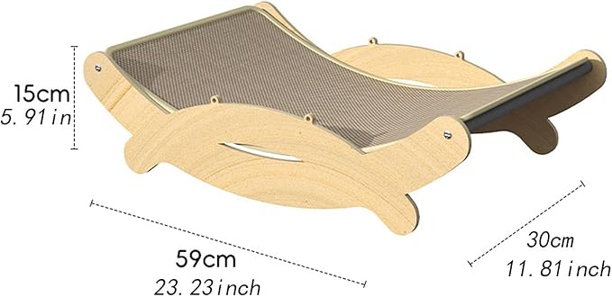 Sisal Cat Scratcher Bed Hammock Wood Frame Kitten Scratch Pad Lounger Furniture Protector 23.23x11.81x5.91inch