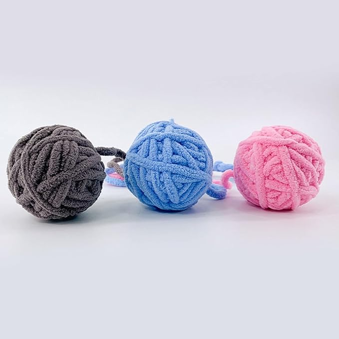 Interactive Cat Ball Toy with Yarn, 1.97 inch, Colorful Chewing Toy for Kitten Training, Indoor Pet Supplies