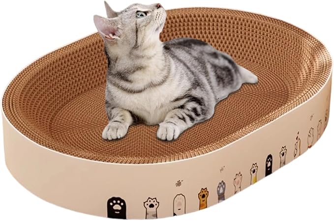 Cat Scratching Board - Interactive Resting Toy Bed - Cat Scratch Board | for Indoor Floor Furniture Protection Sleep Enrichment Play