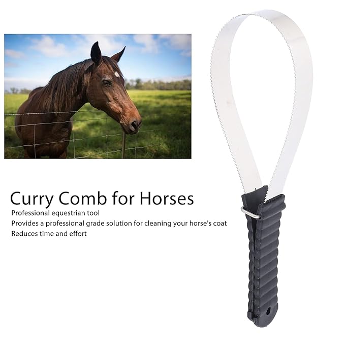 Dual-Sided Shedding Blade,Professional Stainless Steel Safety Horse Fur Scraper-Suitable for Pets Such As Horses, Cats and Dogs