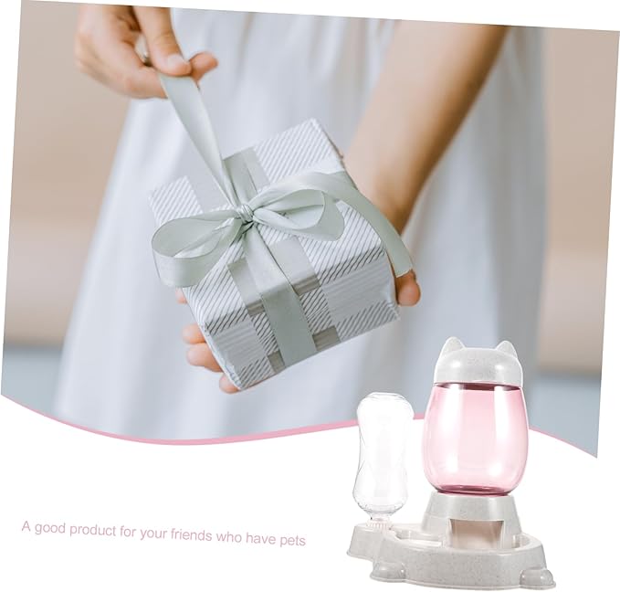 MERRYHAPY Cat Feeding Watering Supplies Automatic Pet Feeder Pet Food Water Dispenser Kitten Food Container