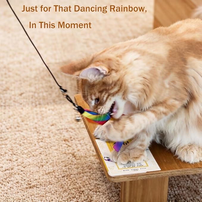 LASOCUHOO Cat Wand Toys Refills, Cat Wand Replacement, Assorted Teaser Refills with Bell for Most Cats, Kittens