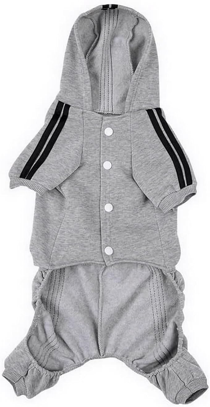 Cute Dog Hoodie Sweater Tracksuit Coat Jacket Winter Pajamas Jumpsuit Clothes Clothing 4-Legs Grey for Cat Puppy Small Medium Big All Type Dogs (3X-Large)