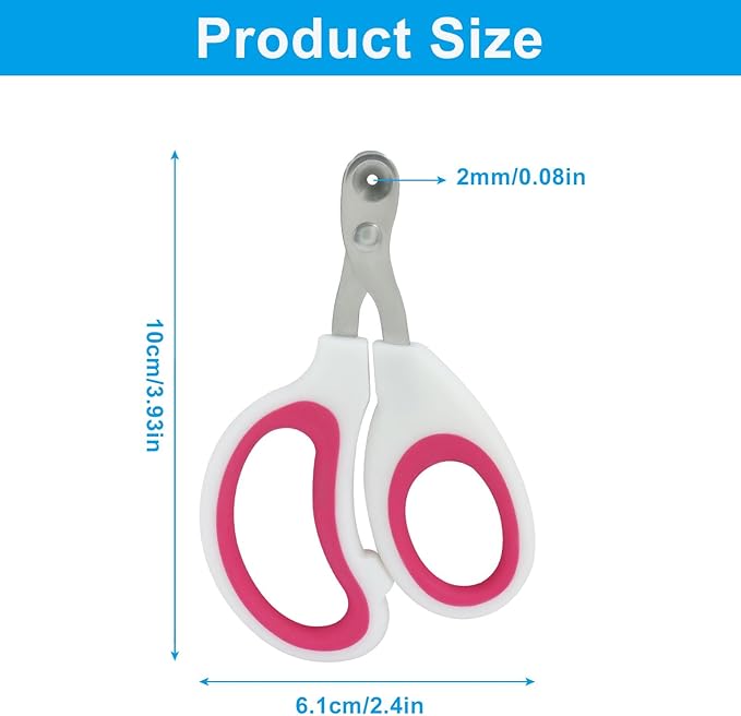 Cat Nail Clippers, Pet Nail Clippers, Cat Claw Trimmers, Suitable for Small Animals Such as Birds, Bearded Dragon, Hamsters, Rabbits, Hedgehogs, Ferrets, Chinchillas, Guinea Pigs (Dark Pink)