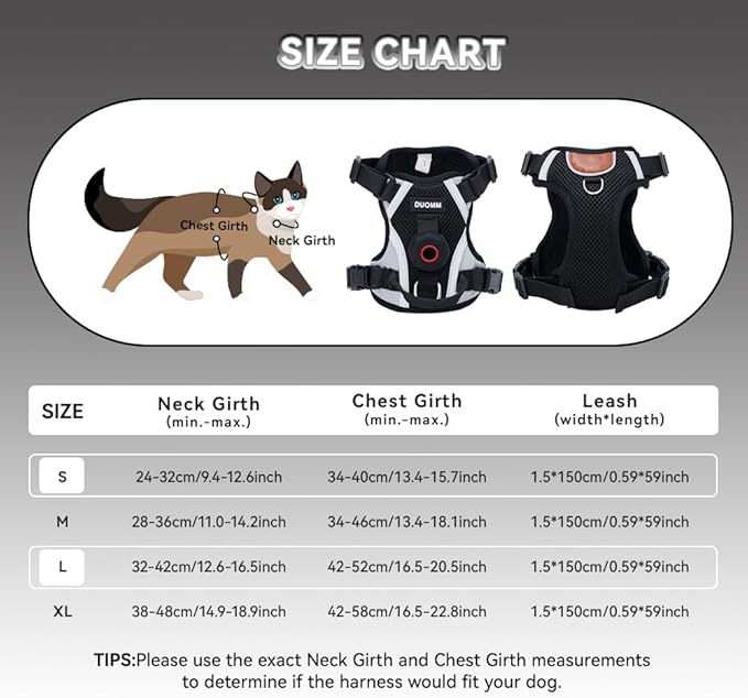 Cat Harness Leash Set with AirTag Holder, Upgraded Escape Proof Vest with Lead for Cat Kitten Small Dog Puppy Outdoor Walking, Soft Breathable Mesh Jacket with Reflective Strip (Black, M)