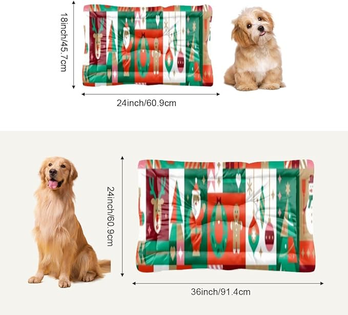Vintage Holiday Collage Dog Sleeping Pad Cat Warming Pad Dog Bed for Backseat Pet Bed Mat Non- Slip Bottom Room Furniture Multi- Scenario Crate Pads Gift Printed 36× 24 Inch