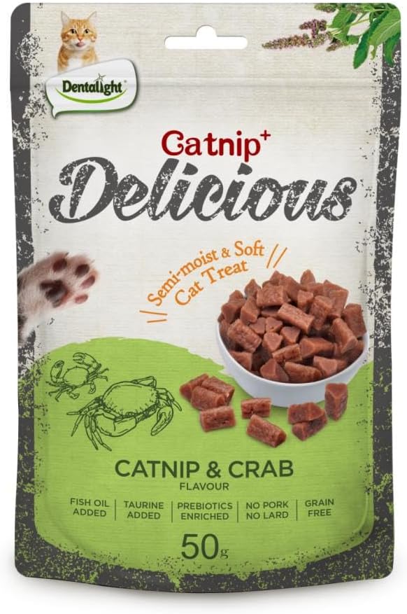 Catnip Delicious Ocean Fish & Crab Flavour Cat Treat 50g, (50g, Crab)