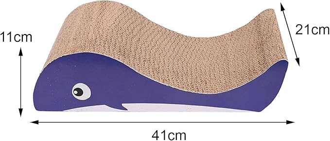 ing Pads Corrugated Scratching Couch Large Reversible Scratching Board er Cardboard for Cats Scratching, Whales, 41cmx21cmx11cm