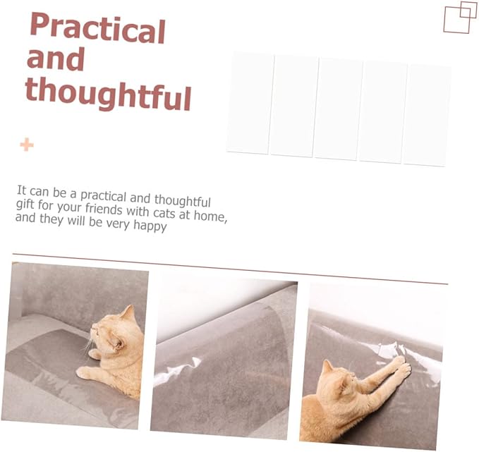 Toyvian 5pcs Cat Scratch Protector Patches Furniture for Cats Easy to Install Scratch Deterrent Stickers for Sofas Chairs and Beds Wear-Resistant Design