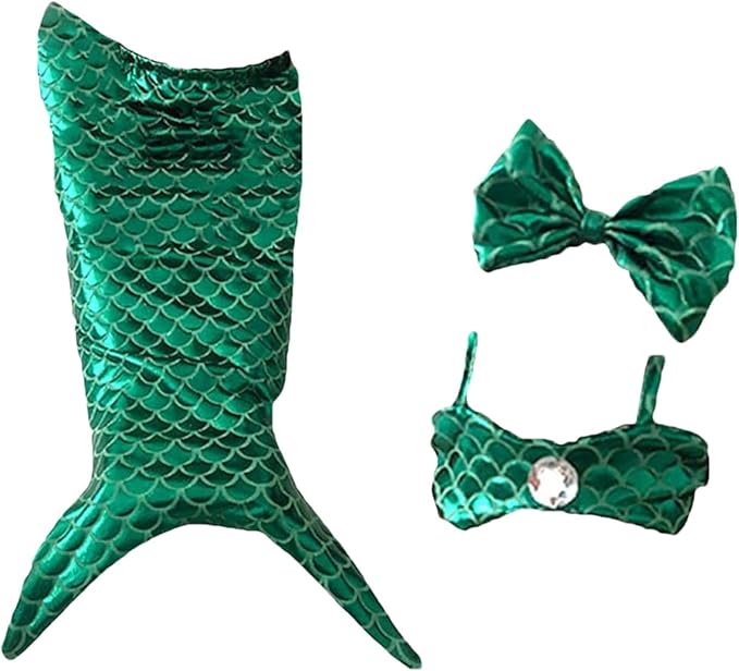 Generic cat Mermaid Costume, Mermaid Tail for Cats, Mermaid Tail Clothes Sequin Mermaid Dress, Comfortable & Soft Dog Outfit, Funny Pet Costumes for Cat and Dog, Medium, Green