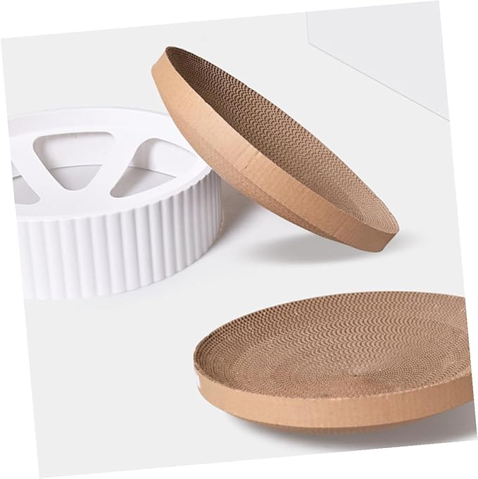 Cat Scratcher Replacement Core Pad, Recycled Corrugated Cardboard Scratching for Indoor Cats and Kittens, Interactive Pet Scratch Bed to Stress and Protect Furniture