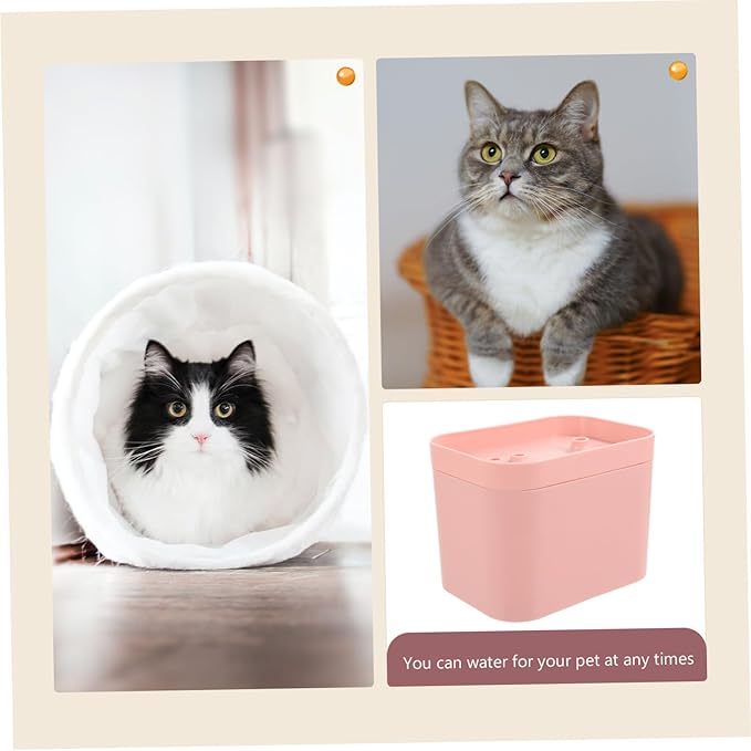 BESTonZON Automatic Cat Water Fountain Dispenser Pink USB Electric Feeder with Flower Shape Outlet Lightweight and Portable Pet Drinking Fountain for Cats and Dogs Easy to