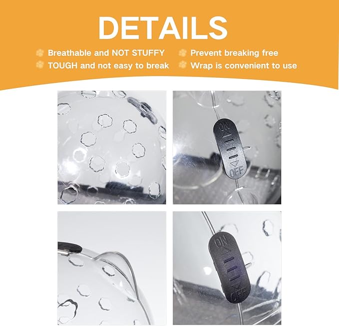 Cat Muzzle for Grooming with Silicone Claw Cover, Adjustable Cat Hood Mask for Bathing Shaving Pet Tools, Anti Bite Air Bubble Helmet