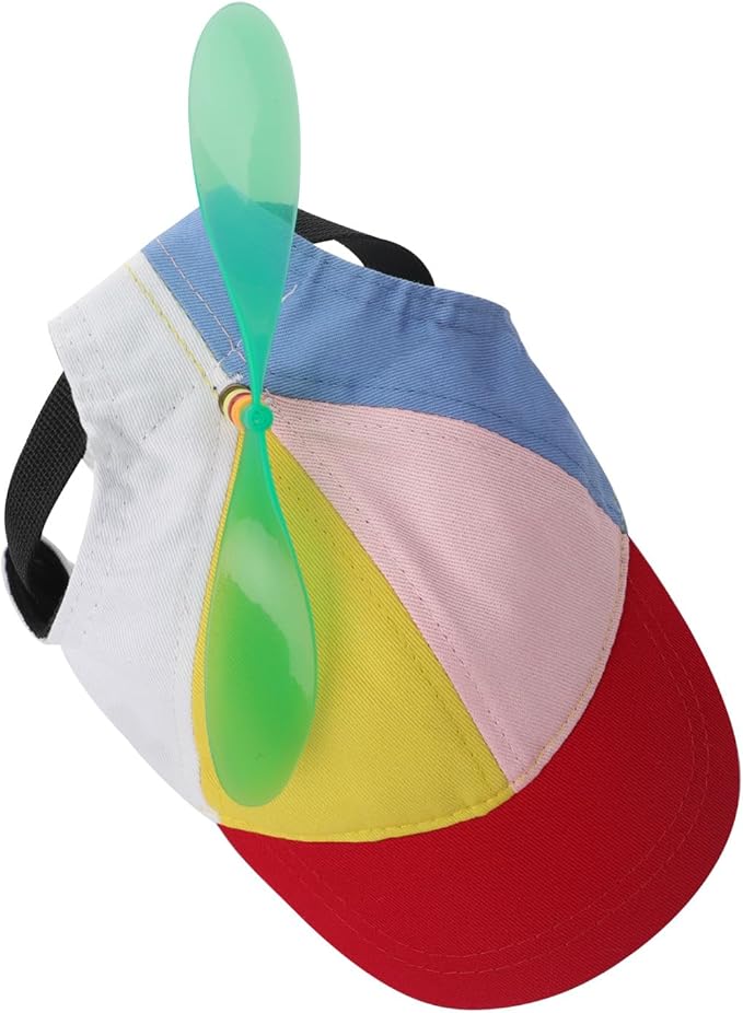 Cats Dogs Propeller Hat Halloween Costume Accessory for Cats Dogs Cute Funny Colorful Pets Rainbow Helicopter Hat Baseball Cap