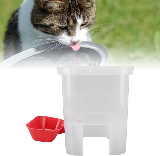 Zerodis Pet Water Dispenser, Multifunction Automatic Cat Water Feeder Large Capacity Freestanding Dog Drinking Container with Cover for Small Medium Pet Dog 7.09x7.09x8.27in