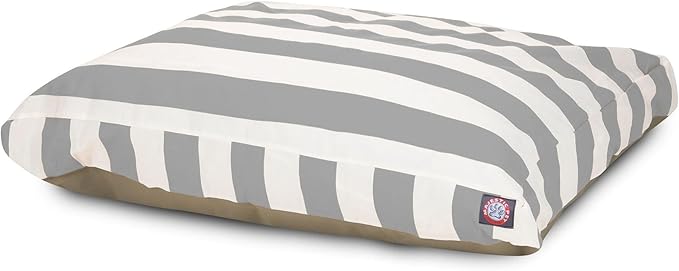 Majestic Pet Shredded Memory Foam Dog Bed Small with Removable Washable Cover – Rectangle Orthopedic Dog Bed–Durable Dog Crate Bed-Flat Dog Bed for Senior Dogs - (27x20) S - Links - Gray