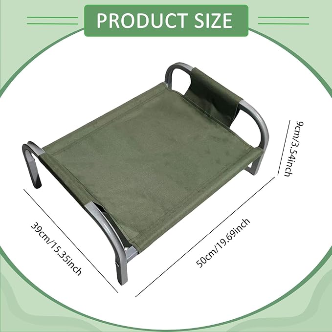 Elevated Cat Bed Pet Supplies Removable High Strength Easy to Clean for Indoor Comfortable Raised Pet Bed Cat Furniture, Green