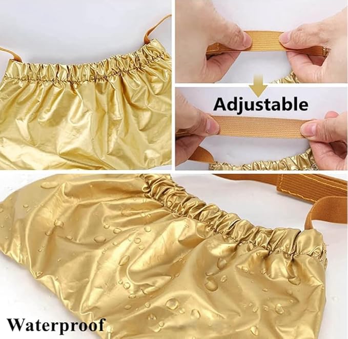 Pet Shower Cap -Reusable Dog Shower Hat Ear Covers Cat Bathing Cap with Adjustable Strap Prevent Water in Ears Elastic Headgear for Cat Dog Kitten Puppy (Gold,M)